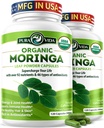 PURA VIDA MORINGA CAPSules 单源有机莫林加粉,莫林加叶,能量,代谢,和免疫支持 120ct. 500mg CAPs. (Pack of 2).