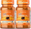 清教徒的荣耀 Premium Lutigold Lutein Carotinoid 20 mg 与 Zeaxanthin 的男女配角, 眼科健康支持的饮食补充, 8个月供应, 120 易吞软胶, 2包