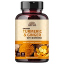 Turmeric 姜汁与黑辣椒和姜汁 1000 mg 120 mcassules 120 mcassules Turmeric and Ginger Supplements 95% Curcuminoids 95% Extra strong Supplement + + 联合支助 + + 非 GMO - 120 Capsules