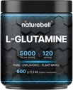 NatureBell L-Glutanine Powder Gut Health = 600格拉姆,每服5 000毫克,100%纯度-不合格-Vegan Glutanine Power 用于工作后恢复,免疫支持-120 服务