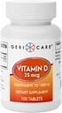 GeriCare维生素D 25mcg 片,促进健康骨骼和免疫支持,膳食补充,100 Counter (Pack of 1)