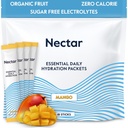 Nectar水解包 - 电解质粉状包 - 无糖和0卡路里 - 有机水果液体日报IV 脱水救济和快速补液的液化棒(芒果18包)