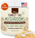 iHeartDogs Turkey 尾巴蘑菇为狗配 L, B和利波马配BoneBroth和6Mushro blend粉