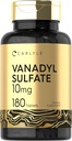 卡莱尔·瓦纳迪尔 硫酸盐 10 mg + 180 平板胶囊 + 与 铬 Picolinate → 蔬菜, Non-GMO, Gluten 免费补充