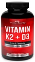 维生素K2(MK7 & MK4),以D3补充-维生素K & D为MK-7 100mcg,MK-4 500mcg,以及5000 IU 维生素D3 3-in-1公式 - 骨和心脏支持 - 90 非GMO 植物瓶