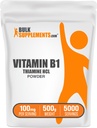 聚氰胺HCl粉 - 氢氯胺酯,B1维生素,Thiamine B1补充剂,Thiamine 100mg - 不含Gluten,每服100mg,500g(1.1磅)(一包)