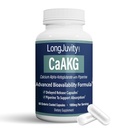 LongJuvity Calcium Alpha-Ketoglutarate 时间释放 AKG 补充(每服务1 000mg) - Gut Heath, Bone Health, Anti Anging & Longevity - 独立实验室测试(60 肠内合肥盖)
