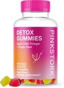 Pink Stork Detox Gummys,苹果苹果苹果苹果苹果酒Vinegar Gummys 与Ginger一起帮助支持Bloating,Gut Health and Digestion, Chewable ACV Gummys - 44 Counter, 1包, 0.3磅