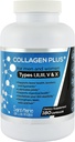 多Collagen Pills Plus + 180 Capsules (Types I, II, III, V & X) + 吸附增强剂(3个月供应) - 非GMO,Collagen辅助剂支持头发,皮肤,钉子,关节,和古特健康