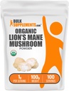 Bulk Assupports.com 有机狮子马内蘑菇粉 - 狮子马内蘑菇,蘑菇补充 - Vegan & Gluten Free,每架服役1g,100g(3.5 oz)(包1)