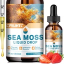 Sea Moss液滴补充剂 爱尔兰海 Moss 与 Soursop Black Elderberry Ashwagandha Burdock 根 - 多维坦斯 Seamos 液滴支持抗氧化剂, Imune, Skin Gut Health, 2 Fl Oz