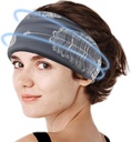 Crimmy Migraine Headache Relief Cap, 冷却 Gel Headband 颈部环绕帽子面具, Soothing Ice Pack Head 面部冷压缩紧张压力和悬浮