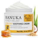 Super Natural Goods Manuka Honey Cream (16oz) – 适合孩子和成年人的所有皮肤类型的水分洗涤 – 用真正的Manuka Honey Aloe Vera Juice 和 Cocoa Butter 来摩擦身体奶油