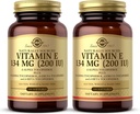 SOLGAR 维生素E 200 IU - 100 软胶,包2 - 天然抗氧化剂,免疫系统支持 - Gluten Free, 奶制品 Free - 200 总服务