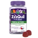 ZzzQuil PURE ZZS 三重动作,Melatonin Gummys,Melatonin 6mg,3X Melatonin,与Ashwagandha的睡眠援助,Calm Mood,抗氧化剂行动,成人睡眠援助,60个睡眠Gummys