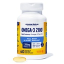 海洋蓝专业Omega-3 2100mg 鱼油补充三重强度,高潜力环保局,DHA & DA Burpless, Wild-Caught, Natural Orange Flavor 60 Softgels (Pack of 1)