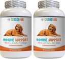 k9 动力免疫犬 - 狗免疫支持 - 总体健康与健康助力 - ANTIOXIDANT - 肝脏健康 - 狗的涡轮曲霉素 - 2瓶(120 治疗)