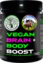 Vegan Brain & Body Boost:一个植物类生活方式的顶端樱桃 工作情报 – 抗衰老 – 身体健康 – Vegan 氨基酸 - Creatine, Taurine & Beta Alanine 67 服务/500g