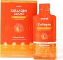 Zooki 超级强力海洋 Collagen Liquid Sachets 11000mg – Great Taste, Sugar Free – 最高强力海洋 Collagen – Skin, Joes & Hair(芒果桃, 14 services) 超强海洋 Collagen – 女性和男性的皮肤, 联合和头发(芒果桃, 14 services)