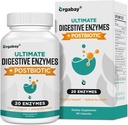 Orgabay 文摘酶 1000mg 与 Postbiotics , 20 酶混合 用于 Bloating, 优化文摘和 Gut 函数, 60 Veggie Capsules