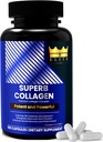 Crown Elite Superb Collagen – 多Type Premium Collagen Supplement – 支持皮肤水分,发型生长,联合弹性和骨质力量 → 非GMO, Grass-Fed – 180 Capsules, 面向女性和男性