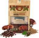 VOS GANOLUCIDUM - 100%有机Reishi Coffee, 2 in 1 Reishi Mushroom with Coffee, 5 Sachets, Great Tasting, Mushroom Supplement, 支持能源和豁免补充(每个0.7 oz)