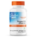 医生 Best Vegan D3 2500 IU (Vitashine),植物来源维生素D3,Non-GMO,Gluten Free,Soy Free,Vegen 60 Veggie Caps.