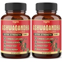 2包 - 60 Capsules Ashwagandha Capsules - 高度集中 - 5in1 公式 Ashwagandha, Turmeric, Rhodiola Rosea, Ginger, Black Pepper - 4个月供应