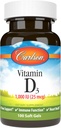 Carlson - 维生素D3,1000 IU(25 mcg),骨质健康,肌肉健康,胆固醇,维生素D补充剂,维生素D3软宝石,100软胶