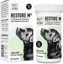 Ruff & Purr Probiocts for Dogs – 3-in-1 Probiocts, Prebioctics 和 消化酶促进古特健康, 免疫支持, 健康皮肤和Coat – 临床研究 DE111 & PreforPro