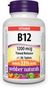 Webber Naturals Vitamin B12 时间释放 1200mg 80 块板块