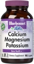 Bluebonnet Calcium Magnesium Potasium Supplement for Men & Men - 支持健康骨骼 - Calcium 1000mg 矿物补充 Chelate 形式 - 非GMO, Vegan, Gluten - Free - 90 caplets
