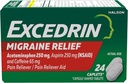 排泄剂 Migraine Relief Caplets 来缓解 Migraine 症状 - 24 计数