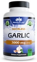 Natural Life Labs Odorlic – 3000 mg equivalent per service – 150 Softgel – 集中大蒜大块提取物与有机增生橄榄油 – 非GMO, Gluten-Free