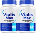 (2 Pack) Vialis Max Pills for Men - 官方 Vialis Max Premium Male 快速动作能量,耐力和性能的支持公式 VialisMax Capsules 高级公式,120 Capsules 2个月