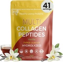 健康活蛋白 - 水解多科拉根多科拉根多科拉基Peptides Powder 类型 I, II, III, V & X - 草药Bovine, 野生捕捉海洋, Free Range Chicken - Gluten Free (Vanilla, 16 oz)