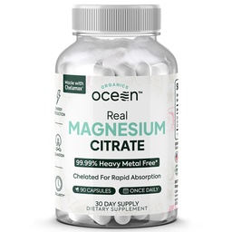 Organics Ocean Magnesium Citrate, Dead Sea Sourced, 90 Capsules