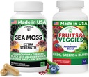 Lunakai USA 制造超级食品水果和蔬菜补充品 & 爱尔兰海 Moss Bundle 配有 4 Blends,黑种子油和 Ashwagandha 配有 Imune 和 健康支持