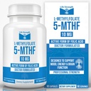 L-Methylfolate 10 MG, 优化和高度生物活性甲基Folate, Mood和免疫支持的5-MTHF补充,能源的自然饮食补充,Non-GMO和Gluten-Free,90 Capsules