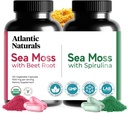 大西洋自然海 Moss 超级食品舱 -- -- 带甜菜根的海 Moss和Spirulina Capsules -- -- 国防支助、血液流动、联合健康和铁 -- -- 240个Capsules(2x120厘米)