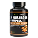 14 蘑菇 补充120 Capsules - Imune System Booster & Nootropic Brain 补充 – 狮子马内,雷希,麦竹,土耳其泰尔,查加综合体 – 黑辣椒用于吸收,30% Beta-Glucan