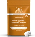 Viter Energy 40mg Cafeine Mints - 不含糖,B维生素,Vegan,Boosts 快速能量警报焦点,咖啡因诺热带补充药丸(Chocolat Mint Flavor, 8oz, Bulk Bag)