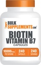 Bulk Assupports.com Biotin 10000mcg Capsules - Biotin Assupports, Biotin Vitamins for hair, Skin and Nails, Vitamin B7 - Gluten Free, 1 Capsule per Service, 240 Capsules (Pack of 1) (中文(简体) ).