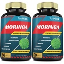 2 Packs Moringa Capsules, 4个月配有Turmeric, Ashwagandha, Ginger, Licorice, Black Pepper QQ Imune 支持, 能源助推器 → Oleifera Leaf Herb 补充品