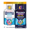 Mucinex 快速Max 成人冷冻和流感及夜服药,超常医用Combo 包,用于解喉、解毒剂、咳嗽和冷冻药(2x6 Fl Oz)