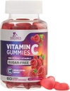 无糖维生素C Gummys - 免疫支持和抗氧化剂维生素C 饮食补充 - Vegan, Non-GMO, 奶油和Gluten 免糖维生素C Gummy - 儿童与成年人的Raspberry Flavor - 60 古姆尼县