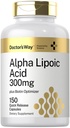 医生之路 Alpha Lipoic Acid 300mg + 150 Capsules + 与生物素优化剂 + ALA 补充剂 + NAN-GMO, Gluten Free