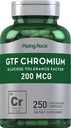 管道摇滚 GTF 铬 200 mcg → 250 capsules → Glucules 容忍因子 补充 → 非 GMO 和 Gluten 自由