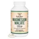 Magnesium Malate Capsules (420 count) - 1,500 mg per service (Magnesium bonding to Malic Acid), 第三方测试, Vegan 友好, Gluten 由双木制补充剂自由