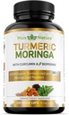 Turmeric Moringa - 有机图尔克敏补充剂和有机莫尔克敏加粉 - 120 Veggie Capsules 男女补充剂